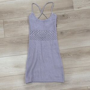 Lavender Knit Dress with Cross Back
